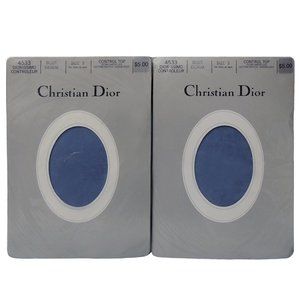 Christian Dior Ultra Sheer Pantyhose BLUE DENIM Size 3 Vintage NEW